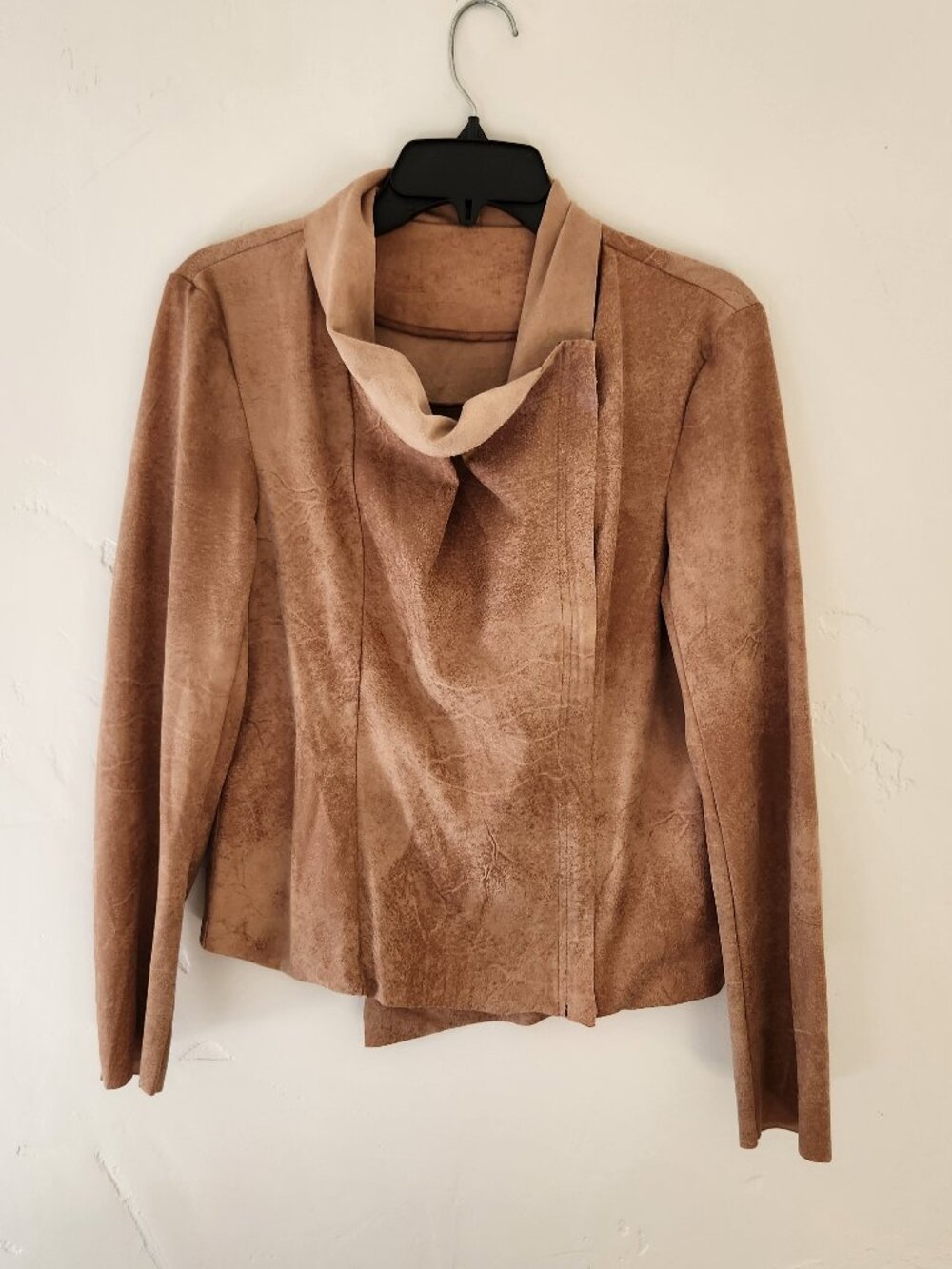 Faux suede tan jacket, size L
